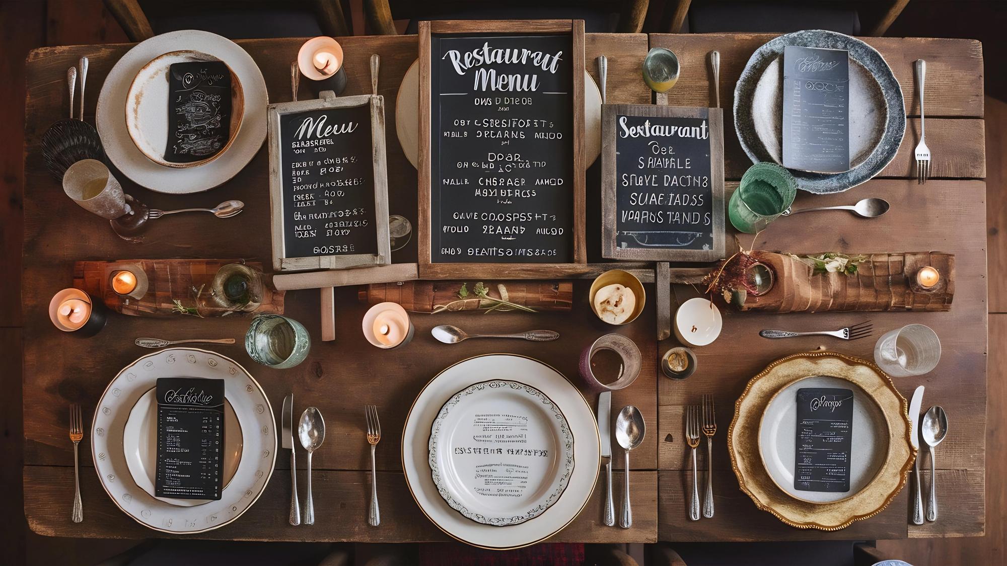 Tasting menu served on a long table